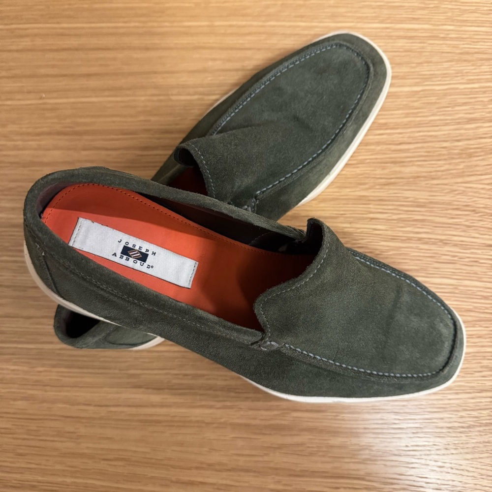 Joseph Abboud Hunter Green Suede Loafers - Picture 4 of 7